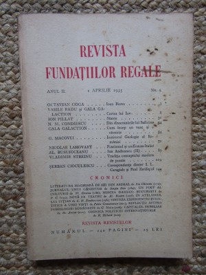 Revista Fundatiilor Regale - Anul II 1 APRILIE 1935 Nr. 4 foto