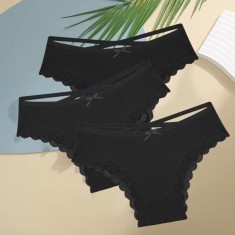 Set 3 perechi de chiloti pentru dama, CH098, Negru