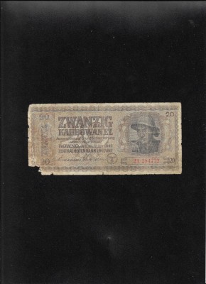 Ucraina ocupatie germana 20 karbovantsiv karbowanez 1942 seria284772 uzata foto