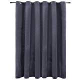 Draperie opaca cu inele metalice, antracit, 290x245 cm, catifea