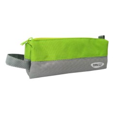 Penar Tip Borseta DACO, 20.5x7x7.5 cm, Gri/Verde, Poliester, Un Compartiment cu Fermoar, Penare Scoala, Penare Scolare, Rechizite Scolare, Penar Scola foto