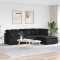 vidaXL Canapea modulară cu taburet și perne, material textil, negru 3321299