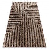 Covor FLIM 010-B7 modern shaggy, labirint - structural maro, 80x150 cm