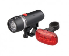 Set lanterna fata si stop spate pentru bicicleta, 5+5 LED, Ultra Bright