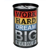 Pusculita metalica Pufo cu mesaj motivational, 12 cm