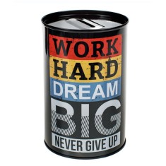 Pusculita metalica Pufo cu mesaj motivational, 12 cm foto