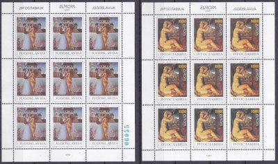 DB1 Pictura Yugoslavia Jugoslavia Europa 1993 Europa 2 x MS MNH foto