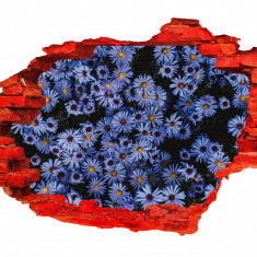 Autocolant decorativ, Gaura in perete, Arbori si flori, Multicolor, 83 cm, 283ST-2