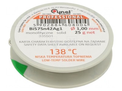 S&amp;acirc;rmă de lipit fără plumb 1mm 25g Bi57Sn42Ag1 foto