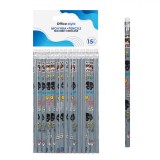Creioane Set 15 Bucăți, Gri, Cu Radieră, Model Gaming, Oem