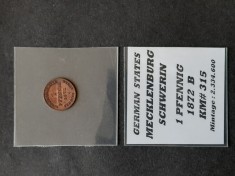 1 Pfennig 1872 B, Statele germane (Mecklenburg Schwerin) - A 3990