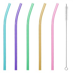 Set Paie Reutilizabile, Multicolor, 10 Bucăți, Perie Inclusă, Plastic Curbat