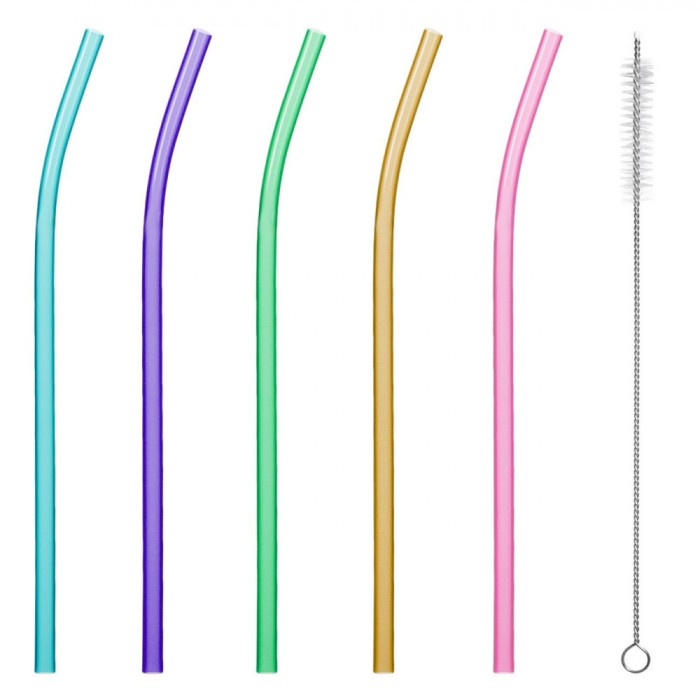 Set Paie Reutilizabile, Multicolor, 10 Bucăți, Perie Inclusă, Plastic Curbat