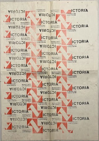 Anii 70 Hartie ambalaj 1 / de impachetat Magazin Universal VICTORIA, BUCURESTI comunism, epoca aur, comert socialist, colectie, cadou 60 x 40 cm
