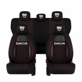 Set Huse Scaune Universale Racing Negru Personalizate cu Dacia