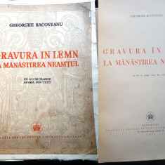 F128-I-G. RACOVEANU-Gravura in lemn la Manastirea NEAMTU 1940. Fundatia regala.