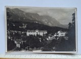 Sinaia &ndash; Vedere spre Bucegi cu Hotel Palace &amp; Cazino, RPPC c.1935&ndash;45, necirculată