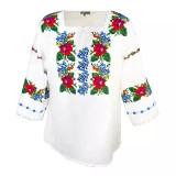 Cumpara ieftin Bluza Tip Ie Alba cu Motiv Floral Multicolor - BMG21