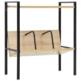 VidaXL Etajeră cărți 2 rafturi negru/stejar 52x28x59 cm lemn prelucrat