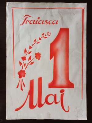 PM296N Material de propagandă comunistă, Trăiască 1 Mai foto
