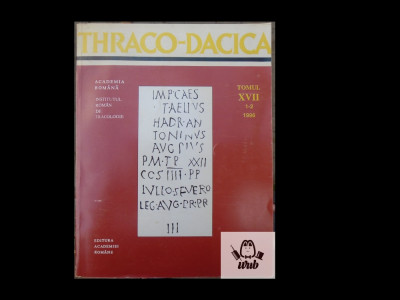 Thraco-dacica tom XVII 1-2 1996 foto