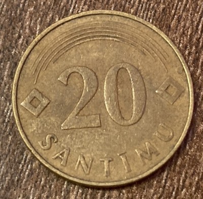 C50 - Moneda foarte veche - Letonia - 20 santimu - 1992 foto