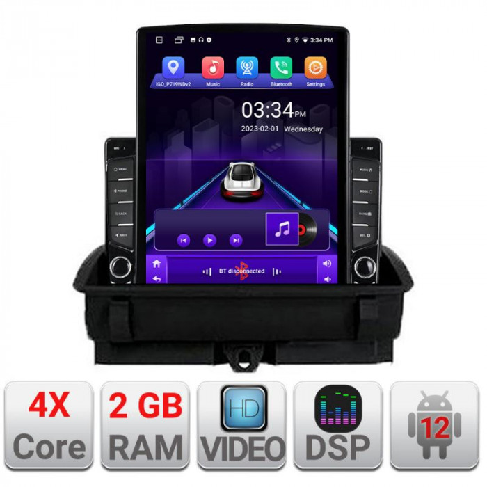 Navigatie dedicata Audi Q3 2011-2018 Android radio gps internet quad core 2+32GB ecran vertical 9.7&quot; Kit-q3+EDT-E708 CarStore Technology