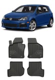 Set Covorase Auto din cauciuc Tip Tavita Premium 3D Volkswagen Golf 6 (2008-2013)