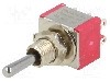 Intrerupator basculant, 3 pozitii, mod comutare ON-OFF-ON, DP3T, IC SWITCHES - IC2201T1B1M1QE