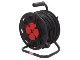 Prelungitor alimentare 3x1,5mm2 bobinat cu 4 prize JONEX, guma neagră