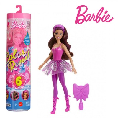 Păpușă Balerină, Mattel, Barbie Color Reveal, Multicolor, Păr Lung, Schimbare Culoare Față foto