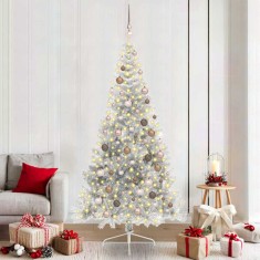 vidaXL Pom de Crăciun artificial pre-iluminat Argintiu 210 cm PET 3397217