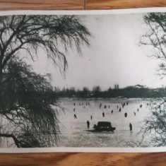 anii 50, Carte Postala, Lacul FLOREASCA, Patinaj RPR, Bucuresti comunism sport