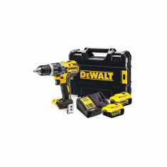 Masina de gaurit/insurubat cu percutie cu acumulatori, 2 x 5.0Ah, 18V, Li-Ion, 27-70 Nm, DeWALT, tip DCD796P2-QW