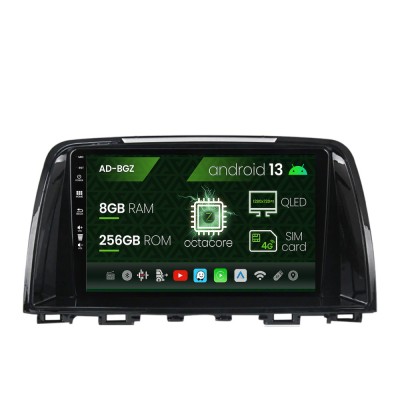 Navigatie Mazda 6 (2013-2015), Android 13, Z-Octacore 8GB RAM + 256GB ROM, 9 Inch - AD-BGZ9008+AD-BGRKIT328v2 foto