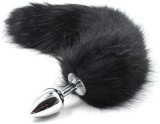 Butt Plug Anal Toyz4Lovers "Fox Tail" 7 cm - Negru