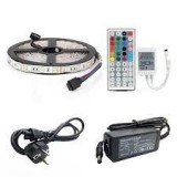 Kit Banda Led 5050 RGB,Led Strip cu lumina multicolora 5 m