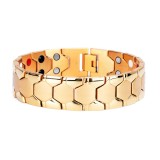 Bratara magnetica din otel inoxidabil, gold, model SY520QJ