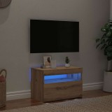 Cumpara ieftin Dulap TV cu LED stejar artizanal 60x35x40 cm lemn prelucrat