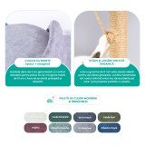 PurrLand Ansamblu Joaca Pisici Seniori 150cm Gri Metalizat: Culcus Confortabil, Iuta Naturala, Fabricat Manual Romania