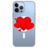 Husa personalizata apple iphone 15 pro max, magsafe, heart