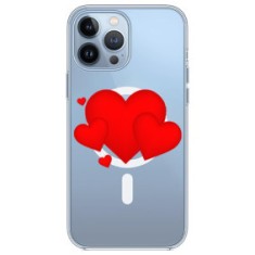Husa personalizata apple iphone 15 pro max, magsafe, heart