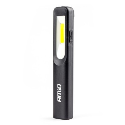 Lampa de lucru cu 1 COB LED + 1 LED , 200lm, carcasa cauciucata, fixare magnet, carlig, acumulator, AMiO WT07 foto