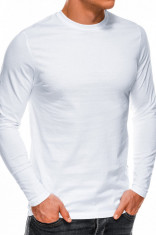 Bluza barbati simpla bumbac L118-alb foto