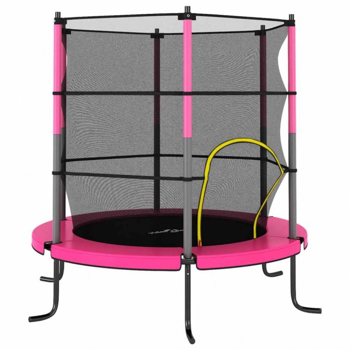 vidaXL Trambulină cu plasă de siguranță, roz, 140x160cm, rotundă 92955