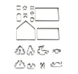 Set de 18 forme pentru prajituri GangGangBAO, otel inoxidabil, argintiu