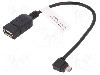 Cablu USB A soclu, USB B micro mufa (in unghi), OTG, USB 2.0, lungime 150mm, negru, ASSMANN - AK-300313-002-S