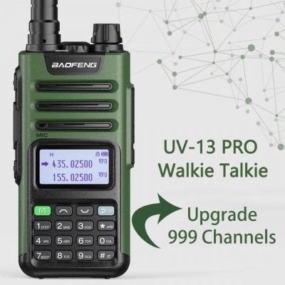 Baofeng walkie-talkie UV13 PRO, Incarcare USB TIP-C , VERDE MILITAR 2023 foto