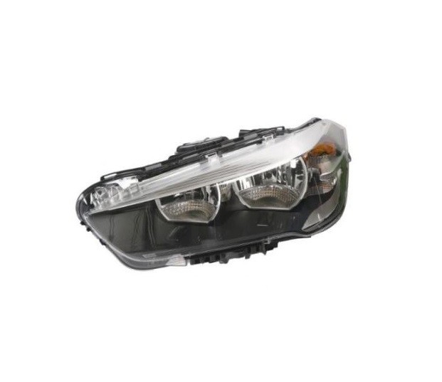Far BMW X1 (F48), 06.2015-, partea stanga, DEPO, cu &amp;quot;lumina timp de zi&amp;quot; tip LED; H7+H7+PY21W; electric; argintiu; cu motor; halogen