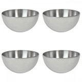 Set boluri, 4 piese, 900 ml, Metal, Argintiu